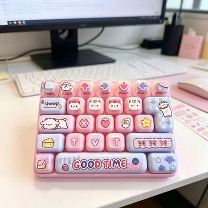 Mood Supply Station 26 Mechanical Keyboard Keycap Stress Relief Fingertip Toy Keychain Bag Pendant Gift