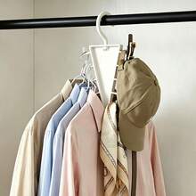 4pcs_9pcs V-Shaped Multi-Hook Storage Hanger, Space-Saving Multifunctional Rack For Closet, Hats, Bags, Belts - Multicolor - View 3