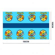 3pcs/1pc Cartoon Anime Character Theme Tablecloth, Christmas Decoration Set, Tablecloth, Party Happy Birthday Decor, Yard Use, Room Decoration, Perfect For Birthday Parties And Holiday Gatherings. Best Party Gift For Friends And Couples - Multicolor - View 2