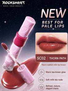 ROCK SWEET Debut Night Series Mirror Lip Gloss, Ringan & Berpigmen Tinggi, Lapisan Bening Kristal, Hasil Akhir Cermin Kaca Tahan Lama - Teh Hitam Kayu Manis SC03 - View 3