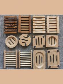 Handmade Wooden Soap Tray, Practical Bathroom Accessory, Self-Draining Soap Dish, Efficient Drainage Design, Suitable For Shower Storage, Home Bathroom Decor, Travel And Camping Essential - Multiple Styles - View 9