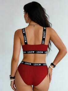 Runway Rest Sexy & Comfortable Women Lingerie Set - Burgundy - View 2