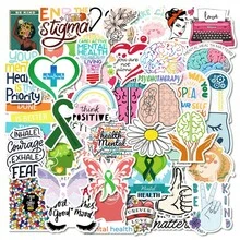 49Pcs Creative Warm Hand-Drawn Mental Health Themed PP Waterproof Decals For DIY Journal Decor - 49PCS - View 2