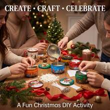 HIZTGHC 50pcs Christmas DIY Candle Making Kit For Beginners, 10 Random Pattern Empty Candle Jars With Lids, Includes Candle Wicks, Wick Holders And Wick Stickers, Handmade Candle Making Materials For Holiday Decoration And Gifts - Christmas 50Pcs/set - View 12