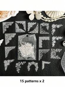 1 Pack 30pcs PET Vintage Lace Frame Stickers For Scrapbooking, Journaling, Collage - DT1857 - View 9