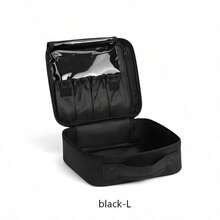 Large-Capacity Professional Cosmetic Case, Can Be Attached To A Trolley Case, Multi-Functional Single-Shoulder And Double-Shoulder Makeup Artist Cosmetic Storage Box, Beauty And Nail Art Storage Box - Black - View 7