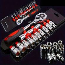 12pcs Socket Wrench Set - Durable Carbon Steel, 1/4" Drive, Extended Handle, Non-Electric, Suitable For Automotive Repair And Industrial Use, Requires Self-Assembly, Ideal Choice For DIY Enthusiasts And Professionals - 12-piece Set - View 3