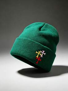 1件男士街頭風十字刺繡無帽簷針織毛帽 Y2K 編織帽 - 彩色 - 查看 16