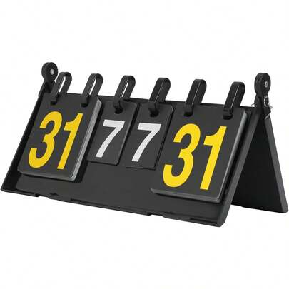 GLADNEY Anzeigetafel, 4 Stellig Tragbare Punktezähler, Flip Sport Anzeigetafeln, Fußball Portable Scoreboard, für Basketball, Fußball, Volleyball, Baseball, Schwimmen, für Wettkämpfe Indoor und Outdoor - 38 x