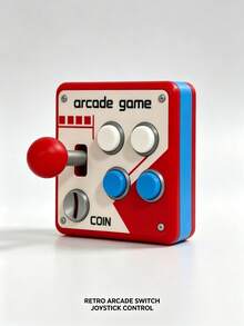 Panel de interruptores de joystick de juego arcade retro con botones 3D impresos en 3D, modificación de interruptor auxiliar con pegatina de control - panel de interruptores - Ver 1