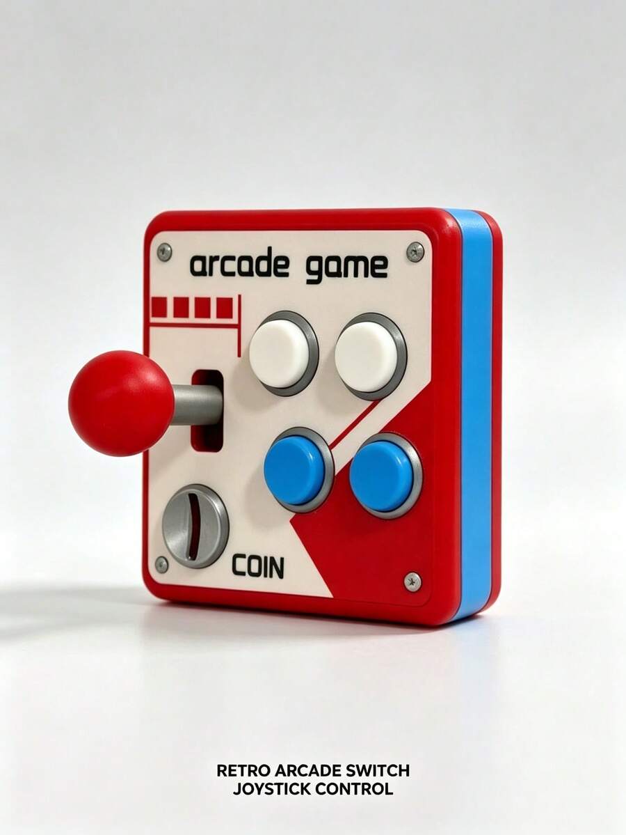 Panel de interruptores de joystick de juego arcade retro con botones 3D impresos en 3D, modificación de interruptor auxiliar con pegatina de control - panel de interruptores - Ver 1