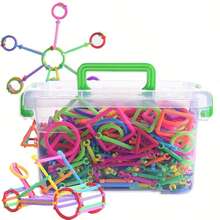 DIY Building Block Set, Random Color And Shape Geometric Construction Toy, Educational Interlocking Rods And Rings, Develops Hands-On Ability, Logical Thinking And Spatial Imagination, Classroom Activities And Creative Games, Colorful Design, Durable And Material, Not Easily Damaged, Rich Gameplay, Halloween And Christmas Gift. - Multicolor - View 2