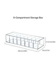 Multifunctional Desktop Tea Set Storage Box, Made Of High-Quality ABS Plastic, Flexible Compartment Layout, Suitable For Storing Office Supplies, Tea Bags, Cosmetics And Remote Controls; Ideal For School Supplies, Home Office, Kitchen, Bathroom And Vanity, Skincare Tools Storage - Multicolor - View 14