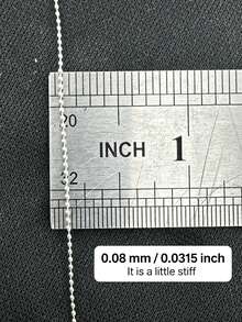 1m DIY美甲 直徑0.8mm (0.031英吋) 銀色銅珠鏈，居家美甲、沙龍美甲、美甲用品、萬聖節美甲、聖誕節、新年美甲、節日禮物 - 銀色 - 查看 3