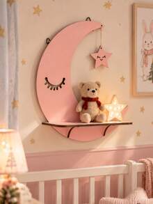 1pc Moon Star Hanging Storage Rack Cute Girl Heart Pink Wall Hanging Storage Rack Christmas Small Ornament Rack Home Decoration Suitable For Wall Hanging Decorative Gifts - Multicolor D - View 11