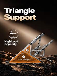 Adjustable Laptop Stand - 10-Level Ergonomic Height & Angle Lift Stand, Foldable Portable Stand, Compatible With MacBook Pro/Air, Pro, Surface, HP (10-15.6 Inch Laptops And Tablets) - View 7