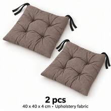 40 X 40 X 4 Cm Chair Seat Cushions, Square Polyester Chair Pads, 1, 2, 4 Or 6 Piece Packs, 8 Solid Colours - Brown - View 8