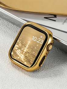 Hard Electroplated Gold Hollow Frame Protective Case Compatible With Apple Watch Case 40mm 41mm 42mm 44mm 45mm 46mm 49mm, Ultra-Thin Shock-Absorbing Bumper Cover Compatible With Apple Watch Ultra 12/11/10/9/8/7/6/5/4/3/2/1 SE, PC Shockproof Anti-Scratch Anti-Collision Sensitive Touch (No Glass) Unisex, Sports Accessory - Gold - View 17