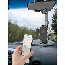 Soporte universal para telfono en parasol de coche - Clip antideslizante de cocodrilo con almohadilla de silicona, fijacin segura; Rotacin multifuncio - A - Ver 10