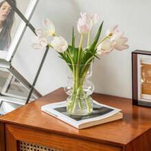One-Piece Glass Vase, Suitable For Home Decor, Holiday Gifts, Home Decoration, Vase, Tabletop Centerpiece, Birthday Graduation Room Decoration - 1PC - View 5