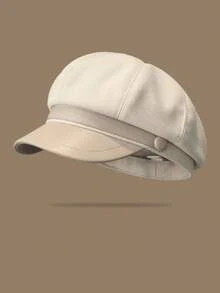 Women's Corduroy Newsboy Cap, Vintage Buckle Decor, Painter Beret, Japanese Y2K Style, Beach Travel - Multicolor - View 11