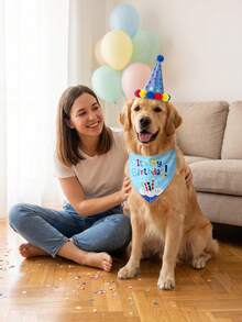 5pcs/3pcs Pet Dog Birthday Hat, Dog Birthday Decorations, Dog Birthday Headband, Dog Birthday Party Supplies, Birthday Dog Outfit For Small, Medium And Large Dogs And Cats, Dog Party Decorations - Multicolor - View 6