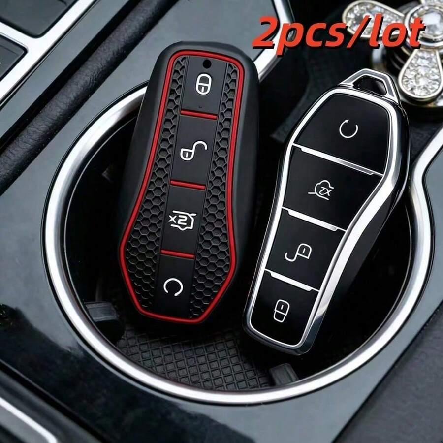 2pcs ,Car Key Case Covers For BYD Qin Plusdmi Atto 3 EV Dolphin Durable Car Accessories - Multicolor - View 1
