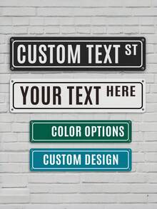 1/3pcs Custom Text Signs - Rustic Vintage Metal Street Sign For Kids Room, Personalized Name Sign, Unique Gift For Him - Perfect For Birthdays, Holidays & Special Occasions - Multicolor - View 2