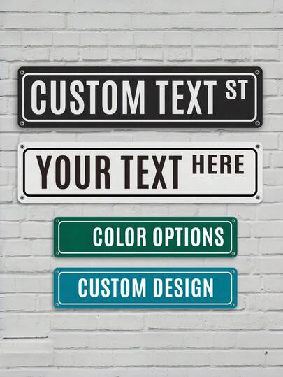 1/3pcs Custom Text Signs - Rustic Vintage Metal Street Sign For Kids Room, Personalized Name Sign, Unique Gift For Him - Perfect For Birthdays, Holidays & Special Occasions