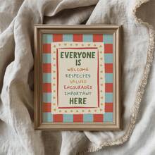 1pc Everyone Is Welcome Print, Hand-Drawn Classroom Wall Art, Diversity And Inclusion Poster, School Counselor Office Decor Wall Decor Bedroom Decor - Multicolor - View 8