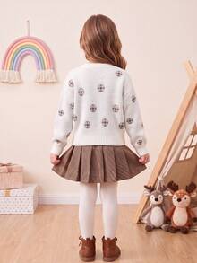 Sweater Anak Perempuan, Pullover Rajut Motif Rusa Kutub dan Kepingan Salju untuk Remaja Perempuan, Atasan Nyaman Lengan Panjang Kerah Bulat untuk Pakaian Musim Gugur, Musim Dingin, Liburan & Natal - MultiWarna - View 8