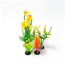 水族箱裝飾套組，塑膠人造草裝飾飾品，水族景觀人造植物 - B - 查看 3