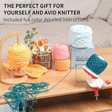 1pc Manual Crank Yarn Winder | Sand, Pink, Purple - Fiber Winding Tool With Detachable Tassel Maker; Portable Design, Suitable For Home Textiles And Knitting Crafts; Plastic Material, No Electricity Required - Multicolor - View 1
