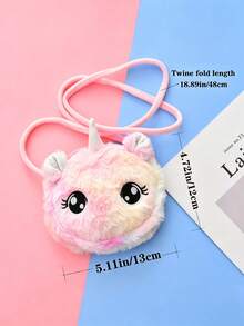 Children's Unicorn Pattern Plush Fabric Large Capacity Cute Crossbody Bag, Suitable For Daily Outings And Parties - Multicolor - View 8