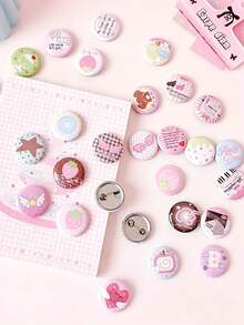 6 buah Stiker Lencana Kartun Mini 25mm Lucu untuk Dekorasi Ransel, Pin Aksesoris Pakaian DIY Siswa, Patch - MultiWarna - View 12