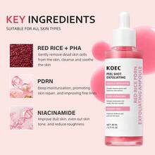 KOEC Red Rice PDRN Exfoliating Ampoule, Gentle Face Exfoliator For Sebum Control, Niacinamide & Hydrolyzed Hyaluronic Acid, Pore Minimizer, Brightening Glass Skin Serum, - RED RICE - View 3