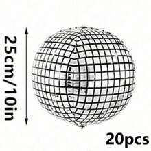 5/10/20pcs [10 Inch, 18 Inch, 22 Inch] Silver Disco Theme Balloons, Christmas Decoration, Inflatable Supplies, Suitable For Birthday Party, Anniversary And Celebration Backdrop - Multicolor - View 17