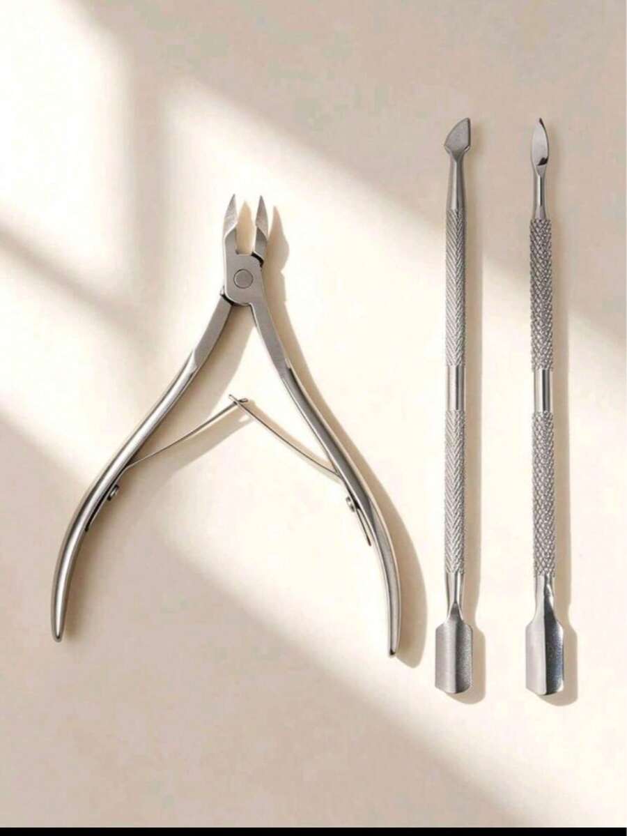 3件/2件/1件多功能美甲工具組,不鏽鋼死皮剪 + 推指甲工具,適用於居家、旅行、沙龍,精緻套組,女性禮物,節日禮物 - 多色 - 查看 1