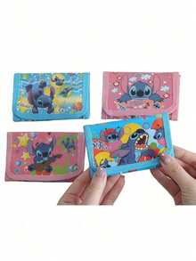Monopoly 4pcs Cartoon Anime Theme Stitch Coin Purse, Anime Character Stitch & Angel Pattern Gift Bag, Card Holder Wallet, Holiday Small Gift, Coin Pouch - Multicolor - View 4