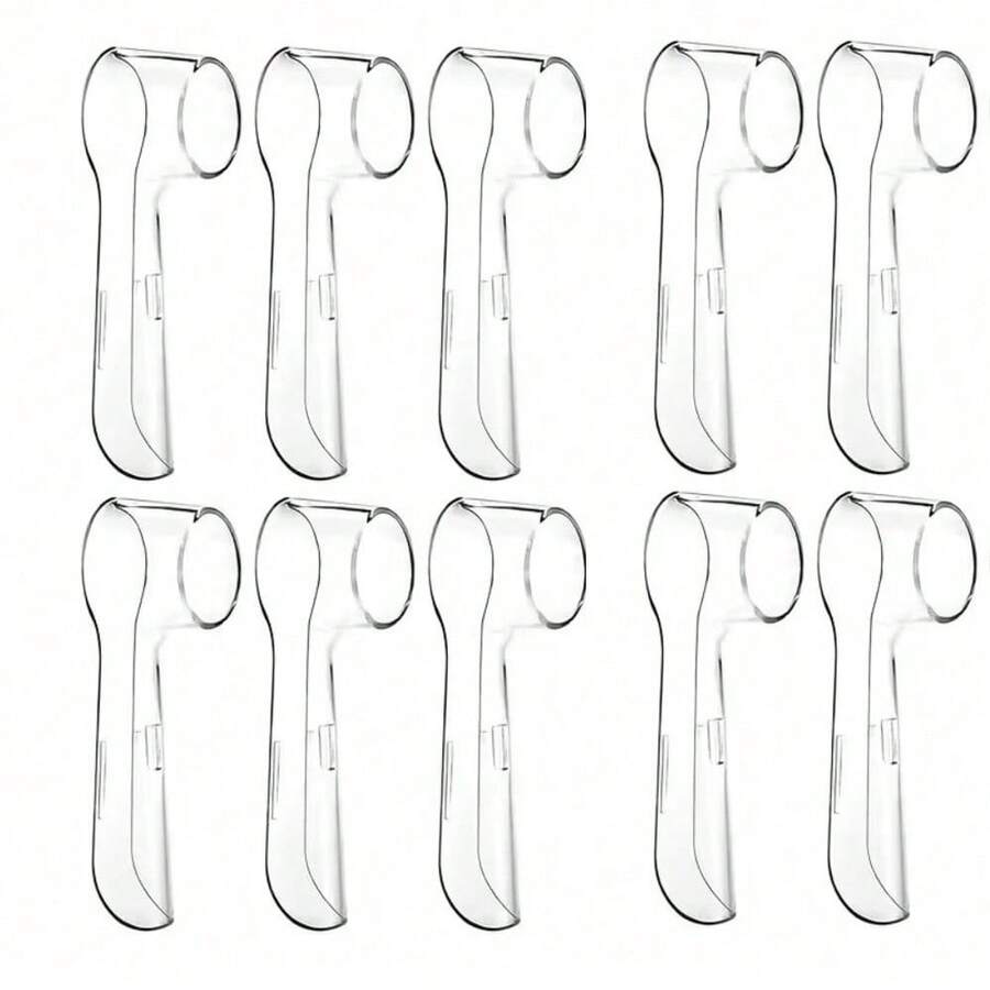 1/2/4/8pcs Dust-Proof Toothbrush Covers, Electric Toothbrush Head Covers, Portable Toothbrush Head Box, Toothbrush Covers, Dual-Head Electric Toothbrush Covers, Electric Toothbrush Replacement Head Covers, Suitable For Travel, Bathroom, Business Trip And Back To School - Clear - View 1