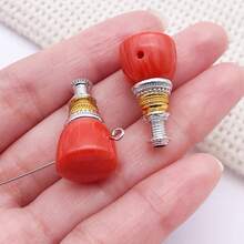 2pcs Buddhist Mala Guru Beads Colorful Resin Three Hole Buddha Head With Metal Tower Connector For Handmade Prayer Bead Accessories 14x26mm - Multicolor - View 8