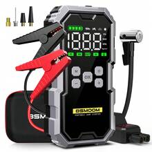Car Jump Starter With Air Compressor LCD Screen 21800mAh Portable Booster Charger 6000A Powerful Car Battery Starting Devi - Black - View 1