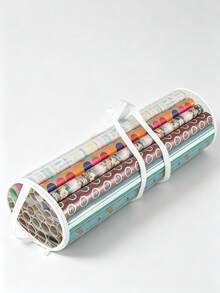 Transparent PVC Wrapping Paper Storage Bag With Handle, Cylindrical Gift Wrapping Paper Organizer Bag, Dust-Proof Transparent Gift Wrapping Paper Roll Storage Box, Holiday Wrapping Roll Home Closet Storage Organizer Bag, Storage Bag Only, Wrapping Paper Not Included - Multicolor - View 9