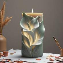 Calla Lily Flower Silicone Candle Mold - Reusable Silicone Candle Making Mold, Easy Release Multi-Purpose DIY Mold, Suitable For Epoxy Resin, Plaster, Clay Crafts - Ideal Choice For Elegant Decoration And Wedding Favors - White - View 8