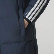 Adidas 3S L DOWN JKT Men's Long Hooded Down Jacket Blue - Blue - View 5