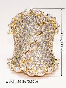 1pc Romantic Cubic Zirconia Ring For Women, Wedding Engagement Party Jewelry, Valentine's Day Gift - 1# - View 9