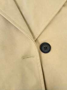 Veste trench pour femme printemps automne hiver, élégante veste de ville couleur kaki col montant double boutonnage trench court avec ceinture à la taille et design d'épaulettes, veste de ville début automne style britannique - Kaki - Voir 8