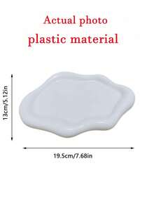 Cloud-Shaped Resin Storage Tray, White And Silver Jewelry Dish, Multi-Functional Decorative Tray, Suitable For Vanity, Desk, Wedding And Festival, Also Suitable For Desserts, Home And Kitchen Decor (Note: This Product Is Made Of Pure Plastic) - Multicolor - View 12