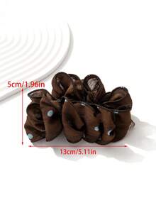 1pc Women's Fabric Polka Dot Pleated Multi-Layer Bow Banana Clip Hair Clip Hair Accessory For High Ponytail, Suitable For Daily/Date/Commute - Multicolor - View 2