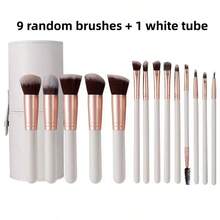 9pcs Makeup Brush Set With Foundation, Contour, Eyeshadow, Eyebrow Brushes And Storage Cup, Suitable For Travel, Date, Party, Photography, Daily Makeup, Soft Handle And Bristles, Portable Makeup Set, Shiny Makeup Essentials - Multicolor - View 10